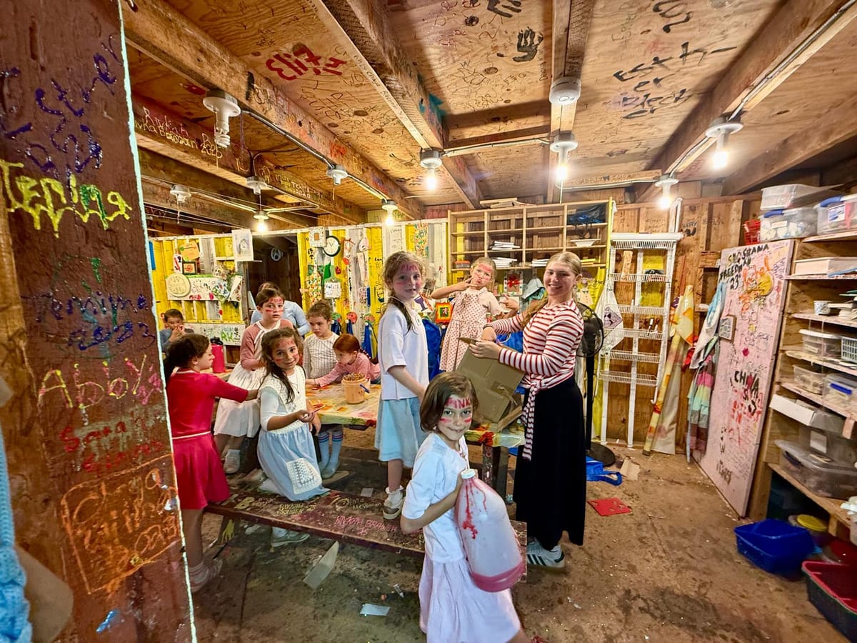 Girls campers, Ages 6–13, during a camp activity